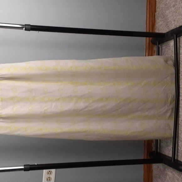 J. CREW Gray & Yellow Racerback Midi Side Slit Sheath Dress - Picture 3 of 12